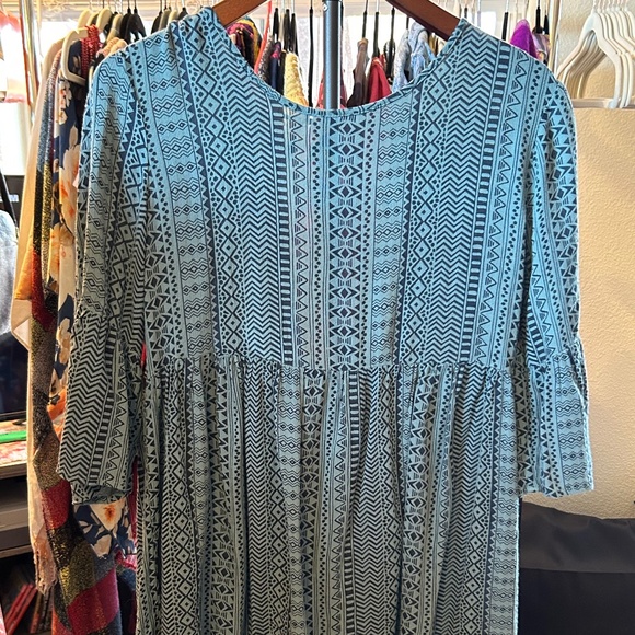 Forever 21 Boho Tribal Babydoll Tunic Dress | Size Large - Picture 1 of 6